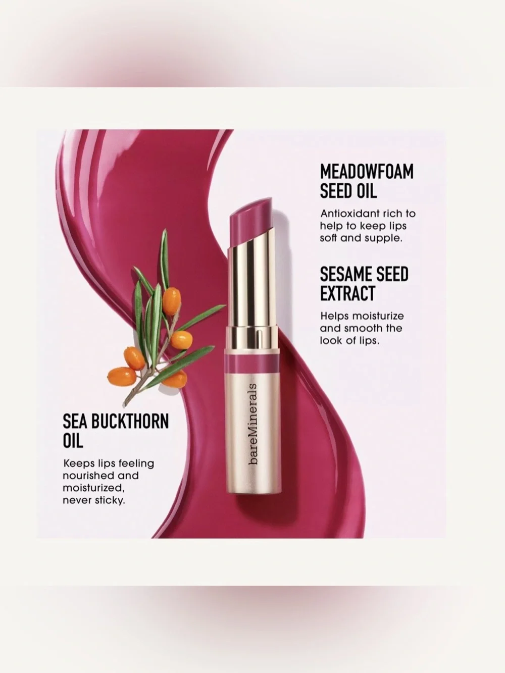 bareMinerals Mineralist Dewy Lip Gloss Balm In FRIENDSHIP,Full Sz 0.1oz,BNIB,New